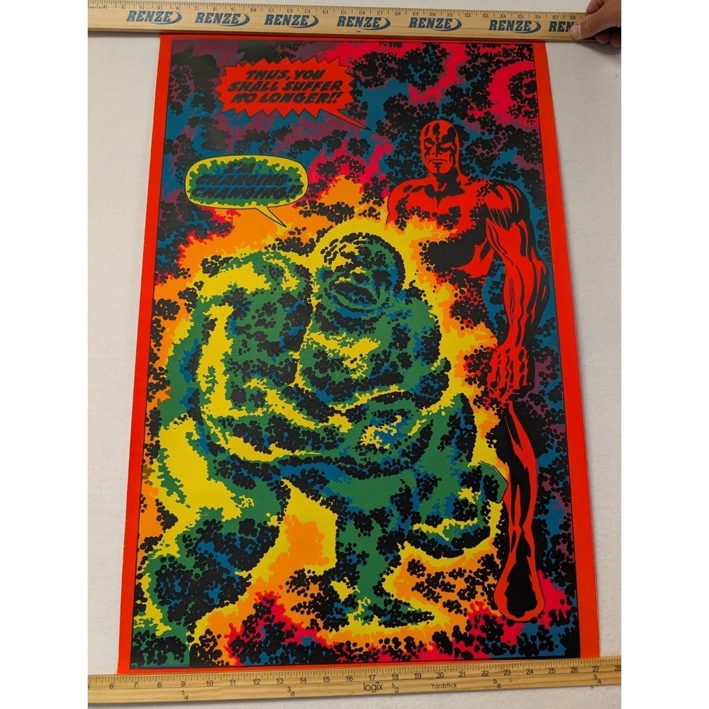 1971 Marvel Silver Surfer Third Eye Black Light Poster I'm Changing